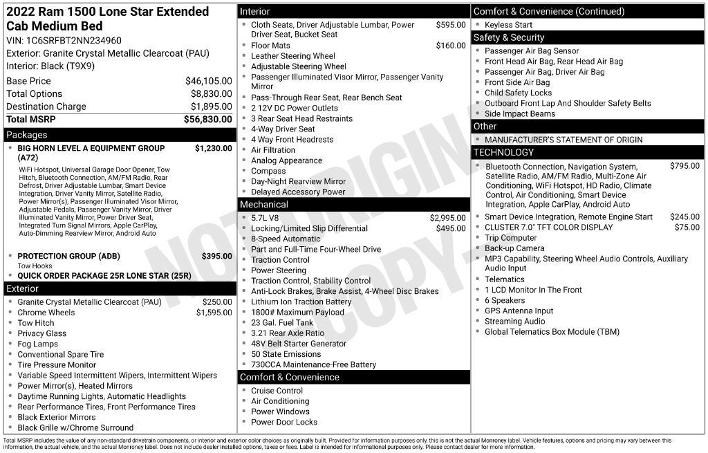 2022 RAM 1500 Lone Star