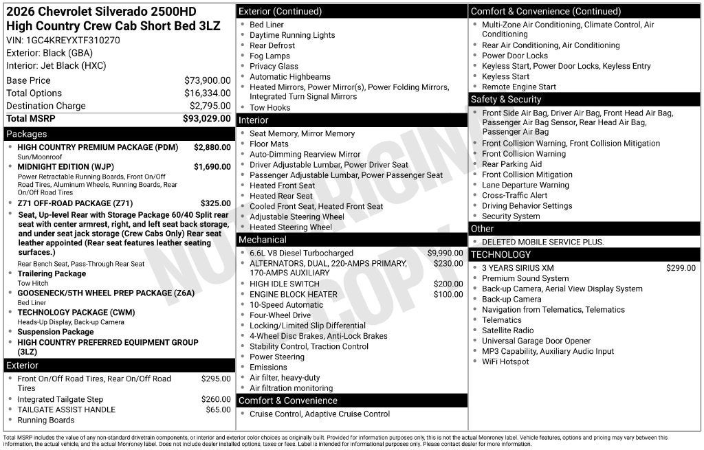 2026 Chevrolet Silverado 2500 HD High Country