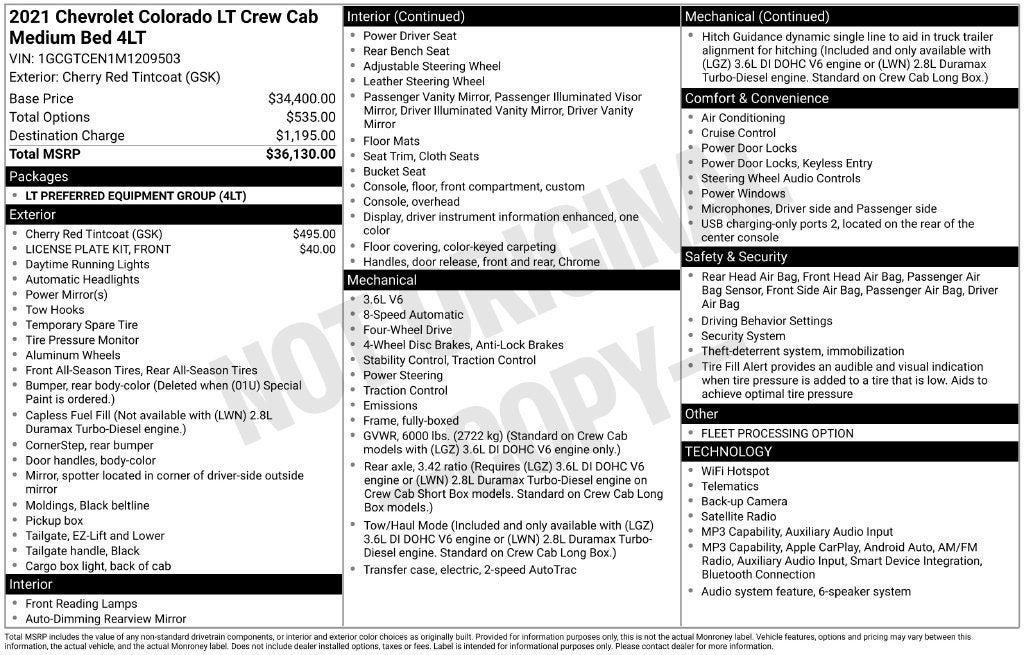 2021 Chevrolet Colorado 4WD LT