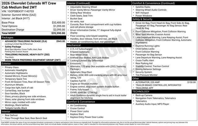2026 Chevrolet Colorado WT