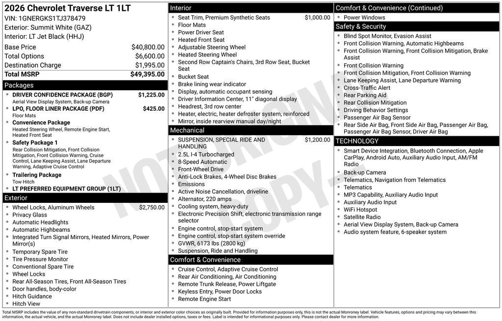 2026 Chevrolet Traverse LT