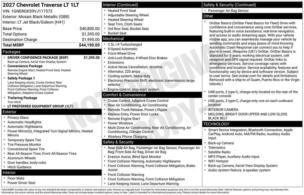2027 Chevrolet Traverse LT