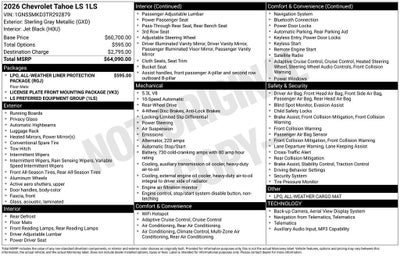 2026 Chevrolet Tahoe LS