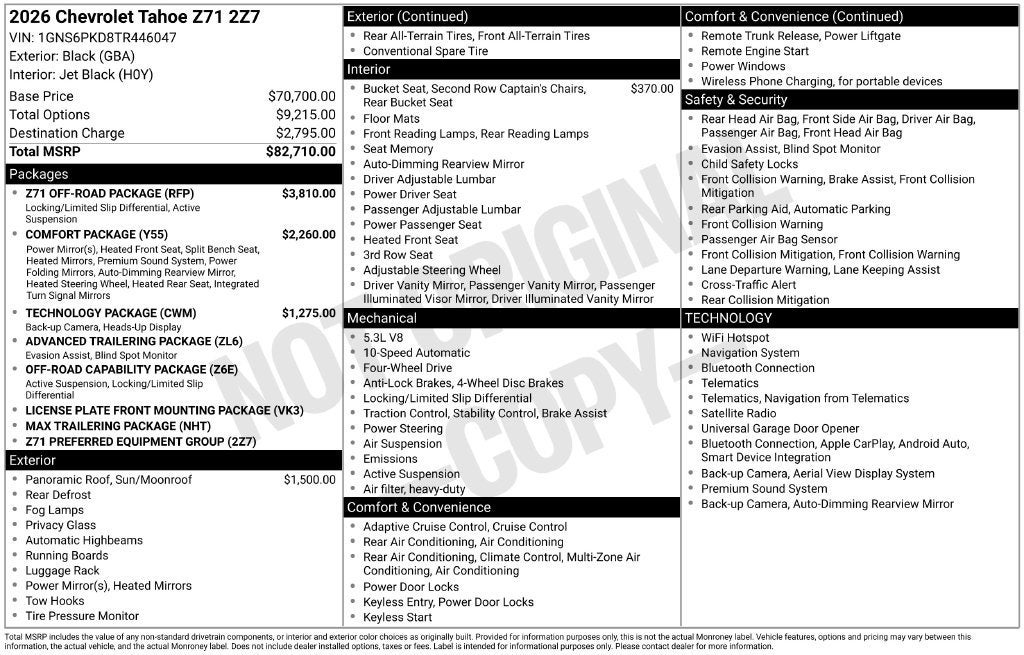 2026 Chevrolet Tahoe Z71