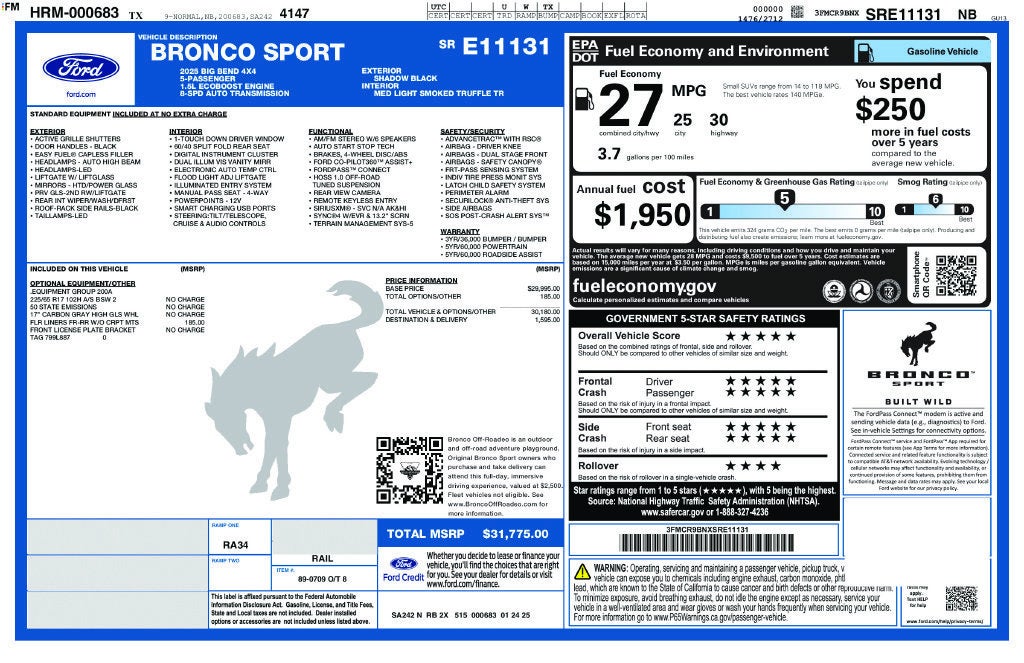 2025 Ford Bronco Sport Big Bend