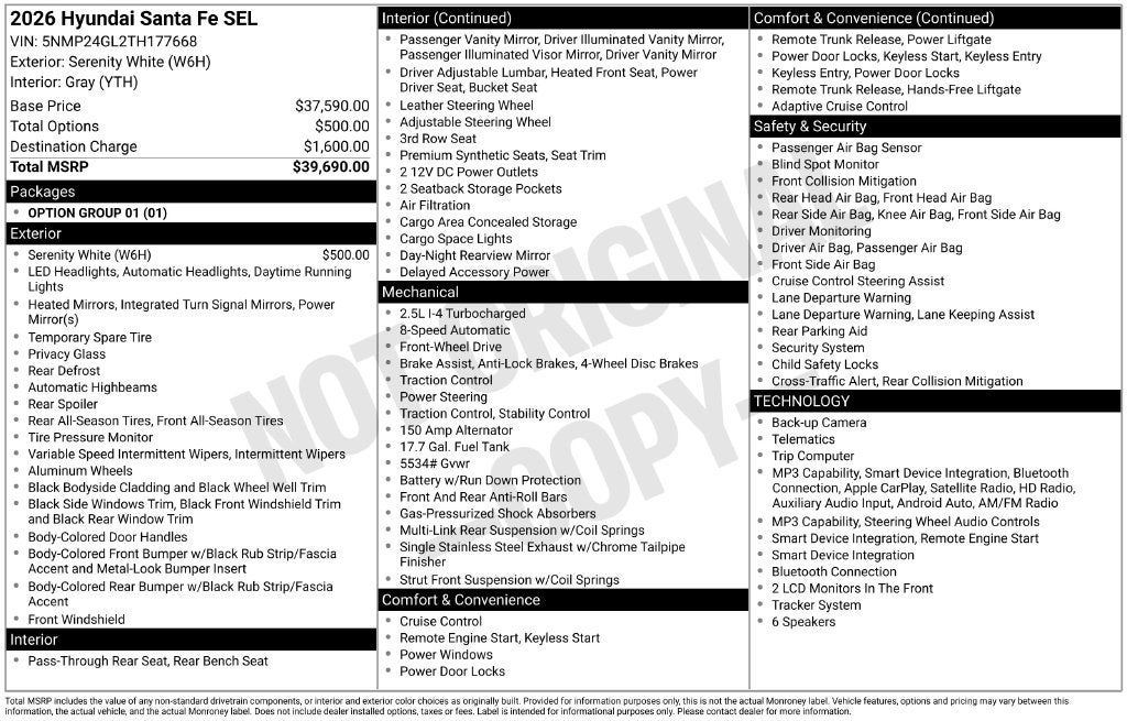 2026 Hyundai Santa Fe SEL