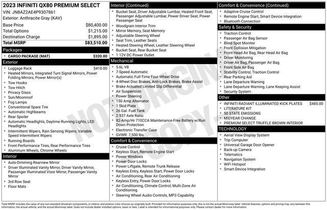 2023 INFINITI QX80 PREMIUM SELECT