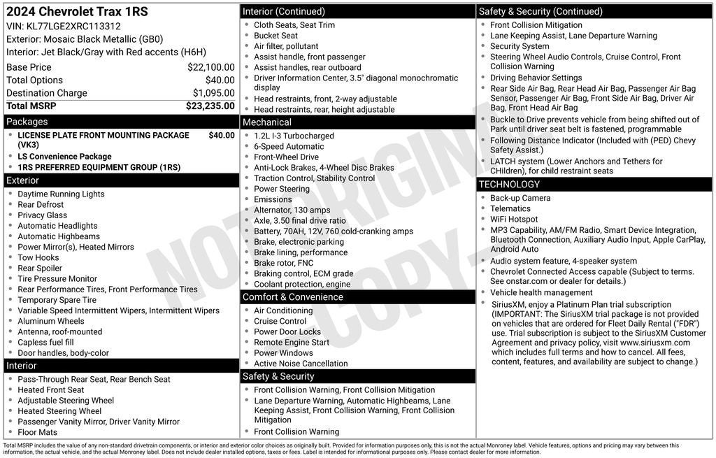 2024 Chevrolet Trax 1RS