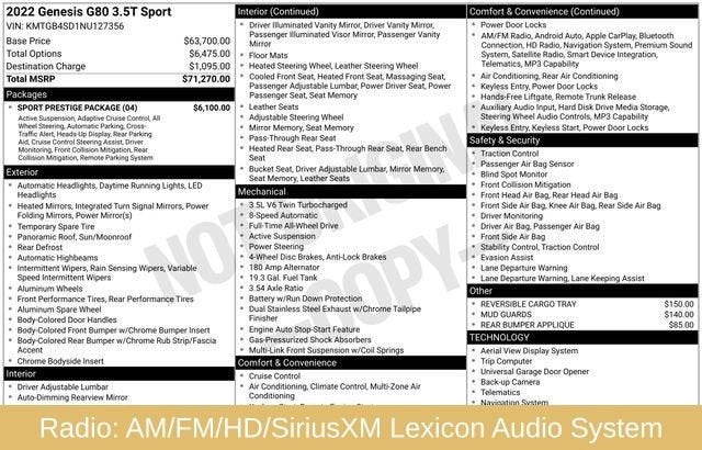 2022 Genesis G80 3.5T Sport