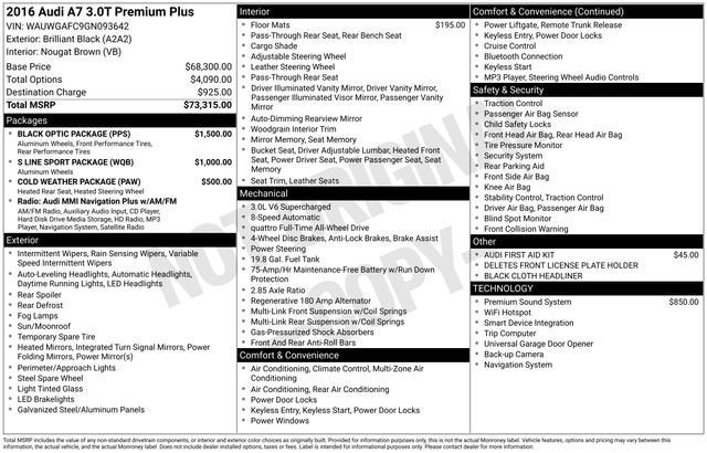 2016 Audi A7 3.0 Premium Plus