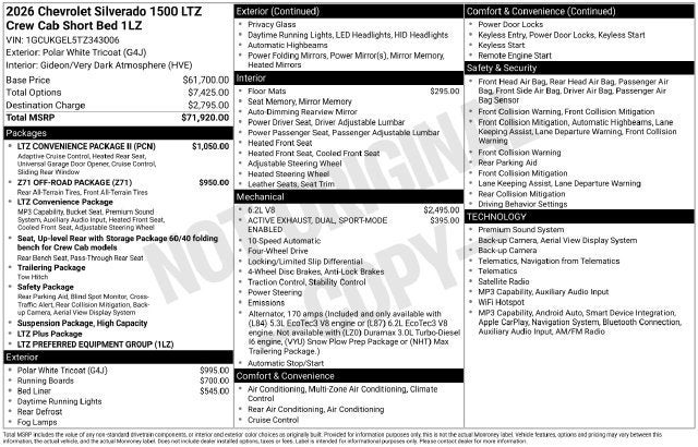 2026 Chevrolet Silverado 1500 LTZ