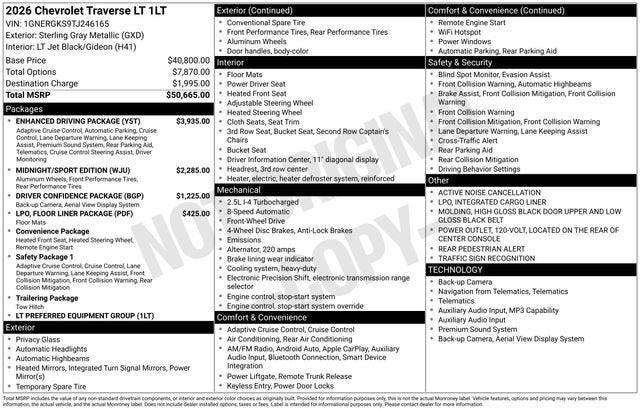 2026 Chevrolet Traverse LT
