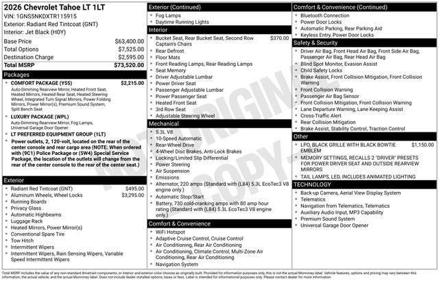 2026 Chevrolet Tahoe LT