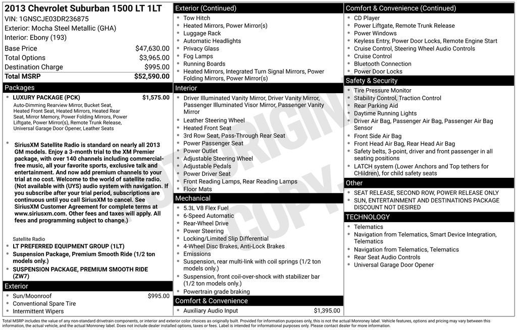 2013 Chevrolet Suburban 1500 LT