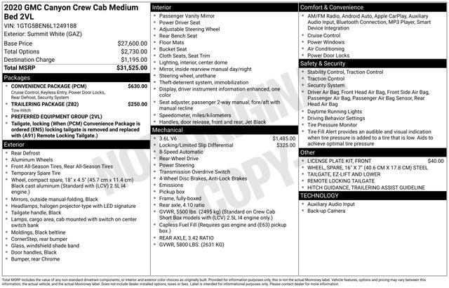 2020 GMC Canyon Base