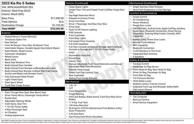 2023 Kia Rio S