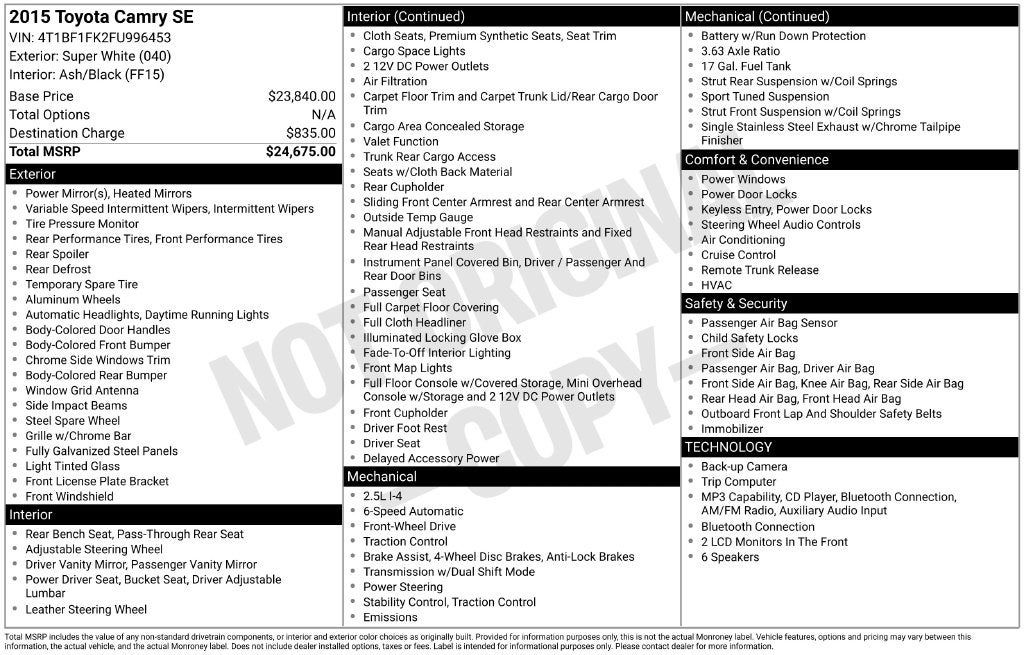 2015 Toyota Camry Base