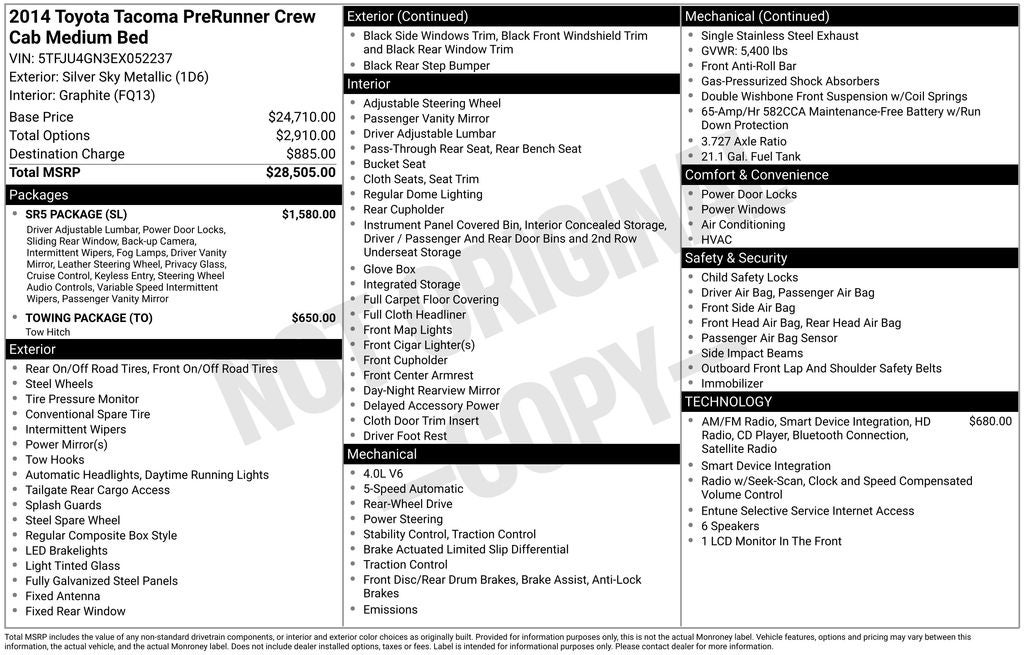 2014 Toyota Tacoma PreRunner V6