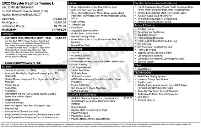 2022 Chrysler Pacifica Touring L