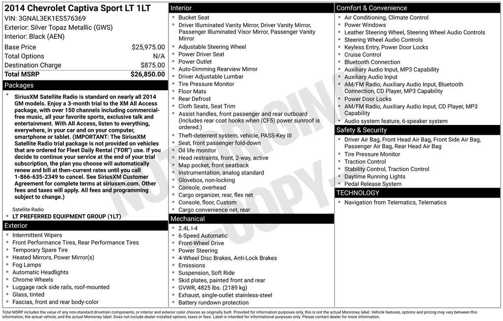 2014 Chevrolet Captiva Sport LT