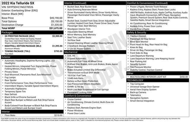 2022 Kia Telluride SX