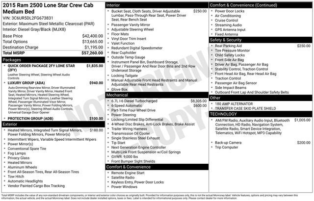 2015 RAM 2500 Lone Star