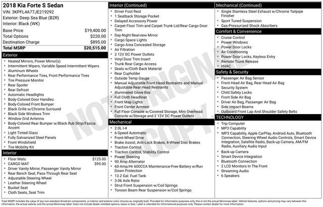 2018 Kia Forte S
