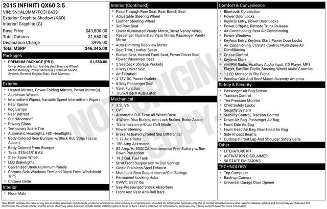 2015 INFINITI QX60 Base