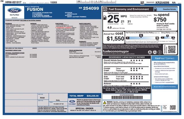 2019 Ford Fusion Titanium