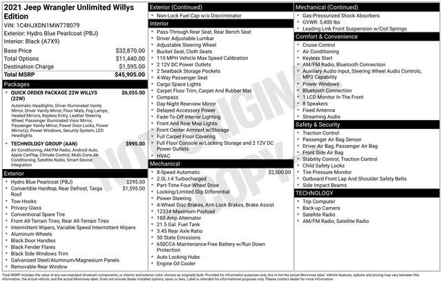 2021 Jeep Wrangler Unlimited Willys 4x4