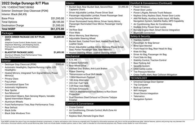 2022 Dodge Durango R/T Plus