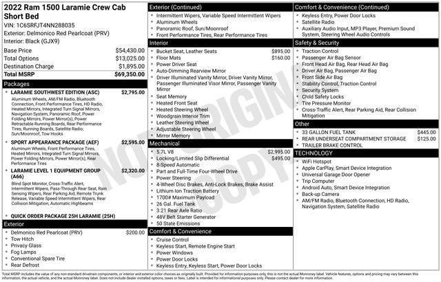 2022 RAM 1500 Laramie Crew Cab 4x4 5'7' Box