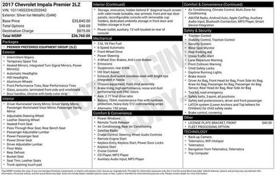 2017 Chevrolet Impala 2LZ