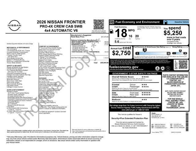 2026 Nissan Frontier Crew Cab PRO-4X 4x4