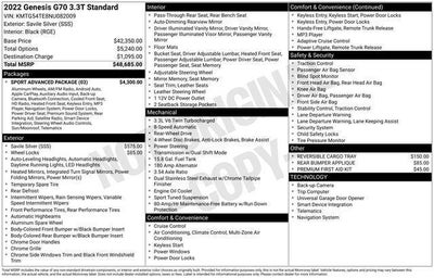 2022 Genesis G70 3.3T RWD