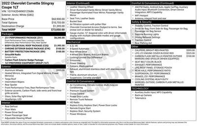 2022 Chevrolet Corvette Stingray 1LT