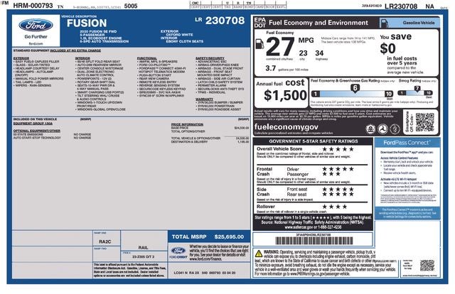 2020 Ford Fusion SE
