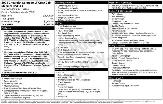 2021 Chevrolet Colorado LT