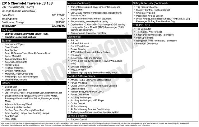 2016 Chevrolet Traverse LS