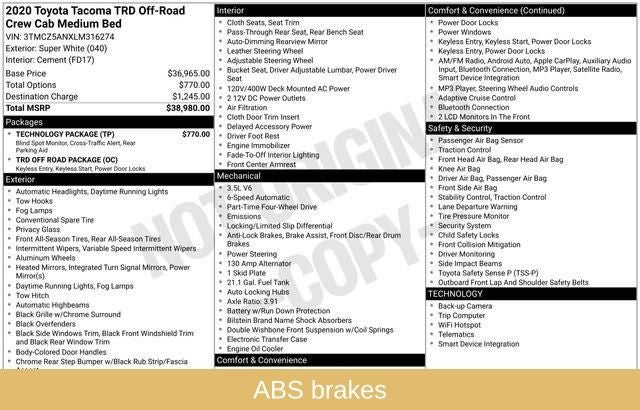 2020 Toyota Tacoma TRD Off-Road V6