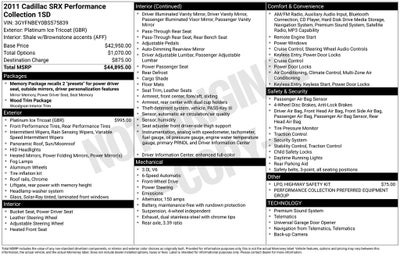 2011 Cadillac SRX Performance