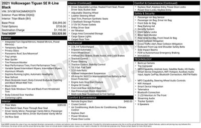 2021 Volkswagen Tiguan 2.0T SE R-Line Black