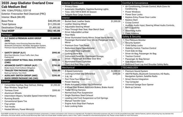 2020 Jeep Gladiator Overland