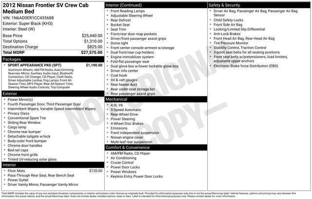 2012 Nissan Frontier SV