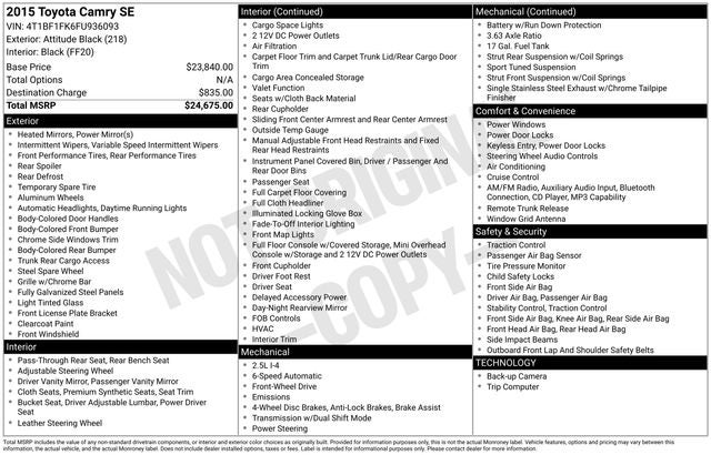 2015 Toyota Camry SE