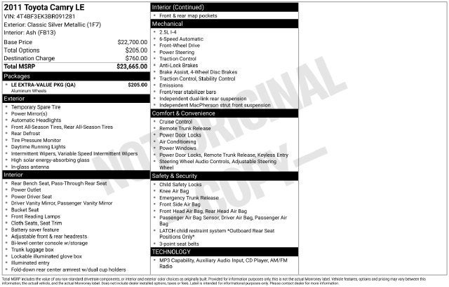 2011 Toyota Camry Base