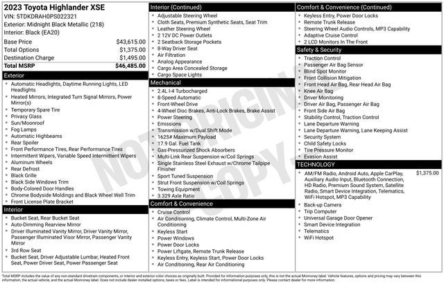 2023 Toyota Highlander XSE