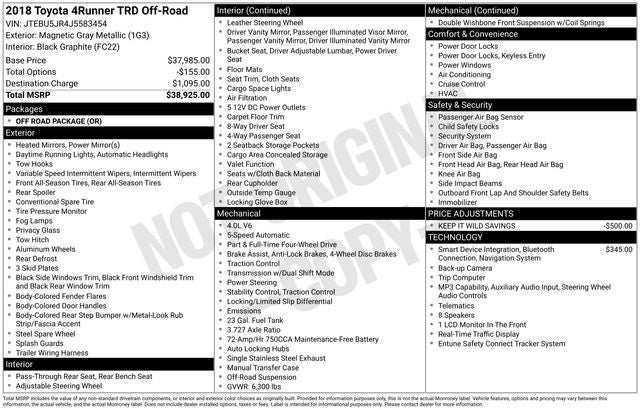 2018 Toyota 4Runner TRD Off-Road