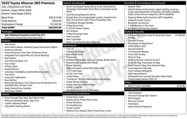 2020 Toyota 4Runner SR5 Premium