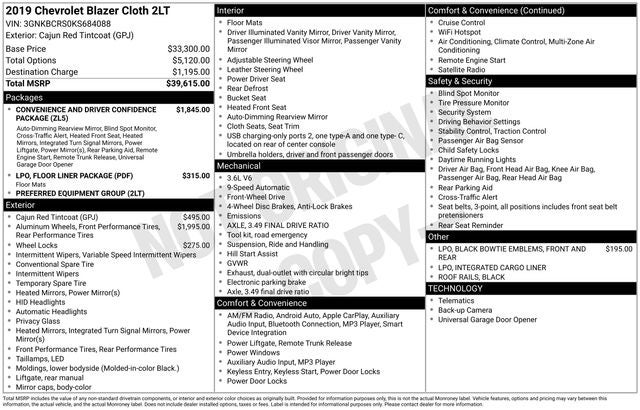 2019 Chevrolet Blazer Base 2LT